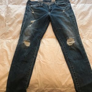 Ripped straight leg jeans